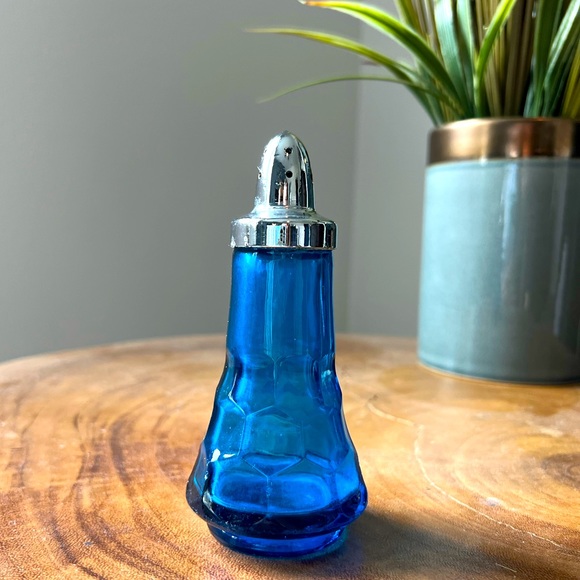 Kitchen Vintage Cobalt Blue Glass Salt Shaker Poshmark